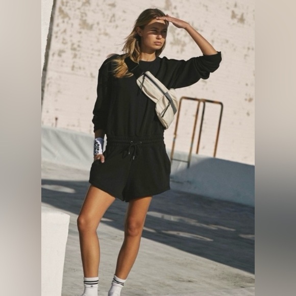 FP Movement x Free People Best Of Romper Onesie Jumpsuit Long Sleeve Shorts | L - Picture 5 of 10